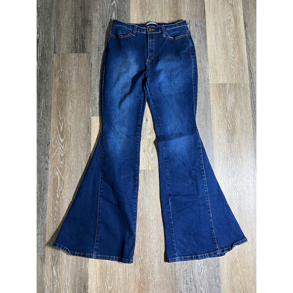 Vibe & Rant Flare Jeans Women 13 W31 Dark‎ Wash Excellent Bell Bottom High Rise